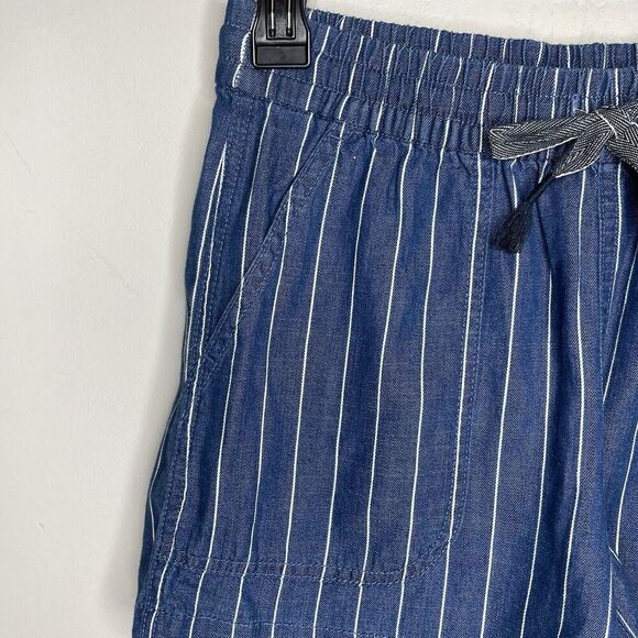 J.CREW Seaside Shorts Women XXS Indigo Stripe Pull-On Cotton Blend AV825 - Picture 5 of 16